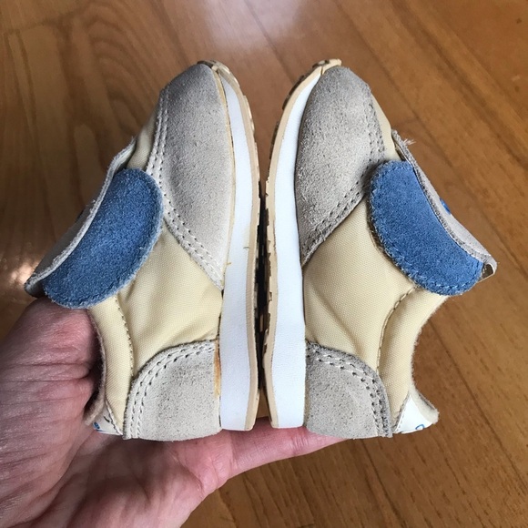 Vintage baby zoo shoes baby puppy dog sneakers tan blue yellow boys size 1 - Picture 6 of 13